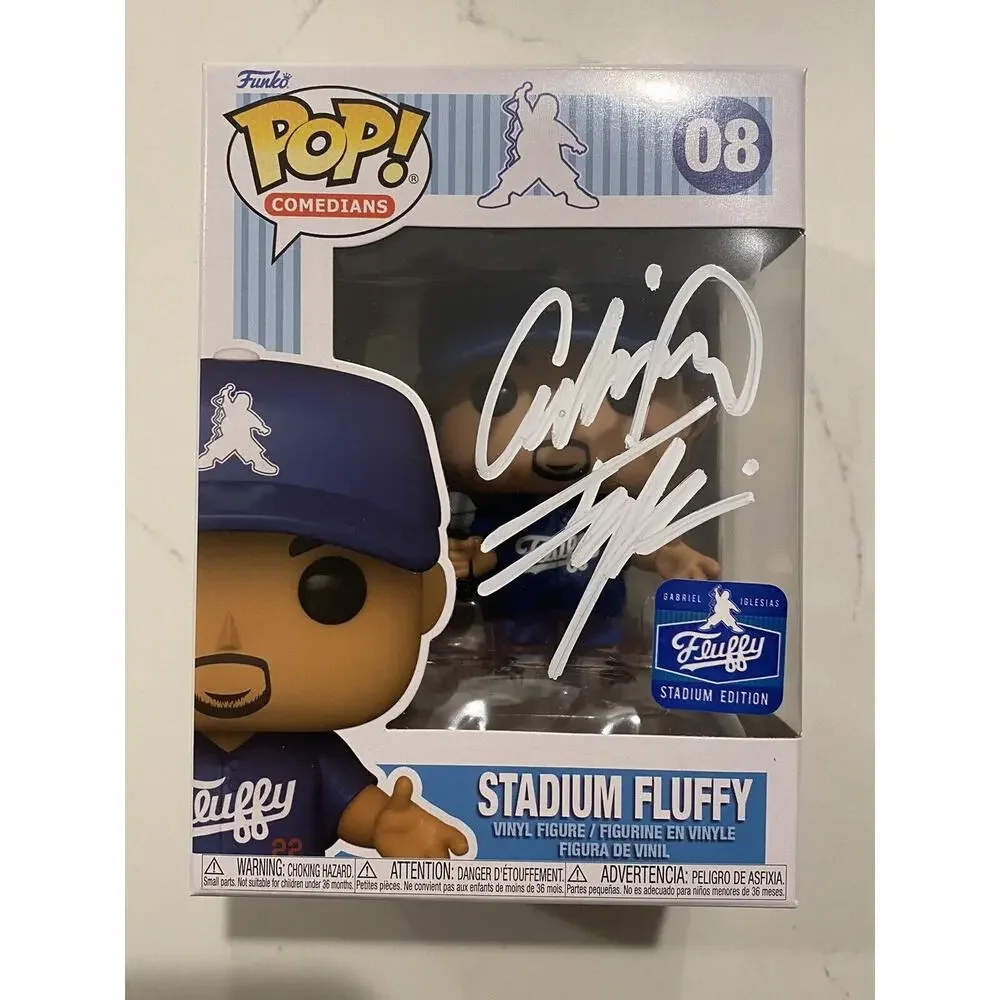 Funko Pop! Gabriel Iglesias Stadium Fluffy Blue Dodger SIGNED Autographed